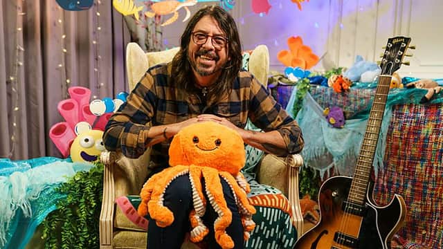 <p>Dave Grohl. Foo Fighers and Nirvana rock legend, will read a book inspired by a Beatles hit song (Picture: BBC)</p>