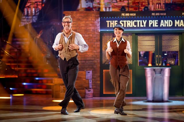 Katya Jones and Tony Adams during the live show of Strictly Come Dancing