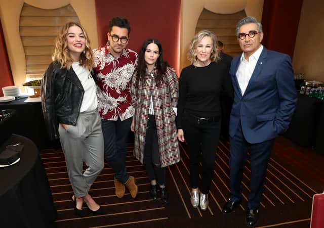 The cast of Schitt’s Creek, for which Ben Feigin acted as the executive producer.