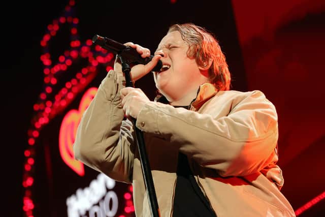 Lewis Capaldi performs onstage. (Photo by Rich Polk/Getty Images for iHeartRadio)