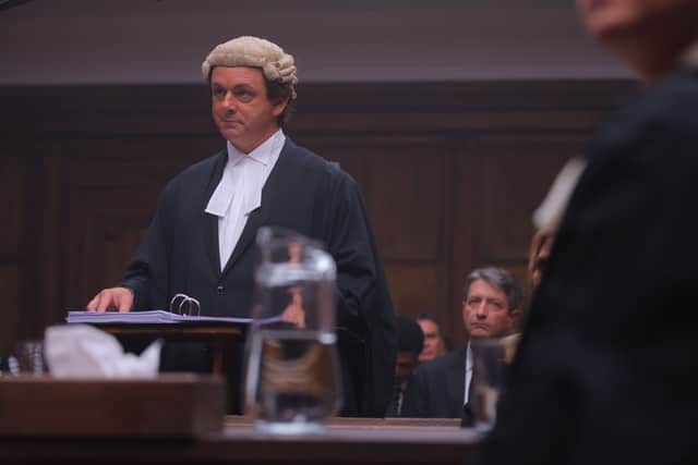 Michael Sheen stars as Rooney’s defence barrister David Sherbourne