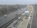 Traffic stretches over four miles on the M4 after the incident