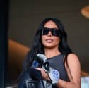 TOPSHOT - US socialite Kim Kardashian attends to watch the French L1 football match between Paris Saint-Germain (PSG) and Stade Rennais FC at The Parc des Princes Stadium in Paris on March 19, 2023. (Photo by FRANCK FIFE / AFP) (Photo by FRANCK FIFE/AFP via Getty Images)