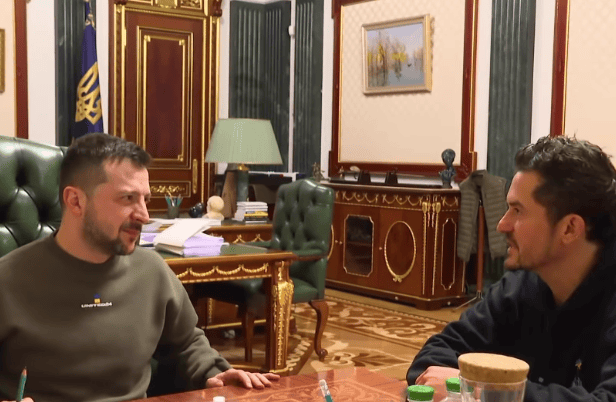 <p>Orlando Bloom shared his meeting with Ukraine president Volodymyr Zalenskyy on his Instagram account (Credit: Orlando Bloom - Instagram)</p>