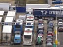 Archive image of trucks and passenger vehicles waiting to board ferries to France at the Port of Dover Ltd. in Dover, UK. Jason Alden/Bloomberg via Getty Images