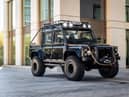 A 4x4 flipped over in a James Bond film is up for auction. The Land Rover Defender SVX was seen being taken out by the iconic spy in 2015's Spectre. 