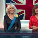 Lorraine Kelly poses with Queen Consort Camilla’s waxwork