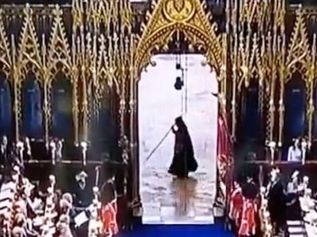 The ‘Grim Reaper’, as seen during the King’s coronation ceremony (Photo: BBC)