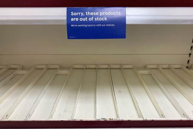 Supermarket shelves have been left bare in recent weeks due to supply issues (Photo: Getty Images)