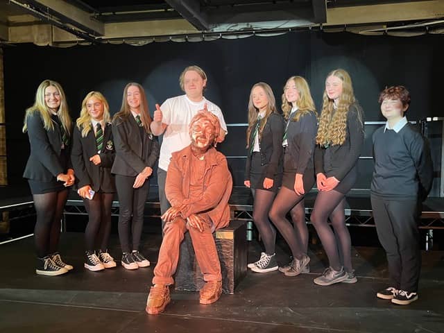 Lewis Capaldi received a bronze statue from  his former school