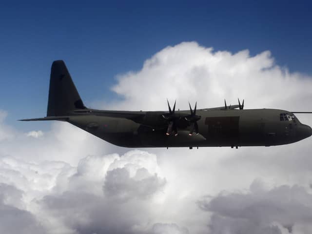 The RAF Hercules will fly over the UK as part of a retirement fly past