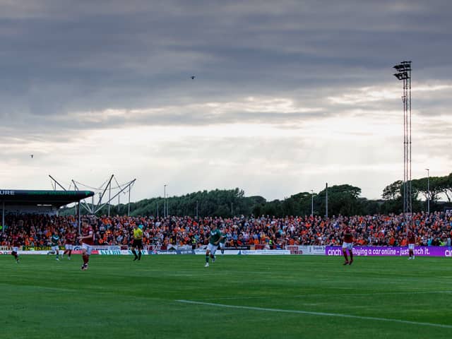 Dundee United brought a strong away support to Gayfiled for their cinch Championship opener against Arbroath (Pic: SNS) 