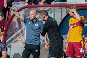 Hearts lost 1-0 to ten man Motherwell in their last Premiership match before the international break (Pic: SNS) 