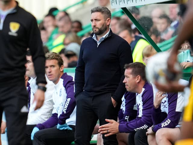 Lee Johnson was sacked by Hibs last month after their 3-2 home defeat at the hands of Livingston (Pic: SNS) 