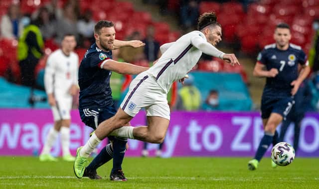 Scotland’s O’Donnell ‘bodies’ Jack Grealish in 2020 Euros fixture