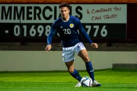 Ibane Bowat in action for Scotland’s U21 squad 