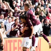 Yutaro Oda celebrates Hearts’ opening goal as the Jambos beat Aberdeen 1-0