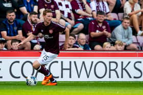 Kye Rowles in action as Hearts beat Aberdeen 2-0