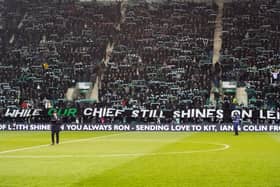 Hibs fans belt out Sunshine on Leith in tribute to late chairman Ron Gordon in March of this year.