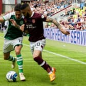 Joe Newell and Josh Ginnelly in close quarters combat at Tynecastle back in May