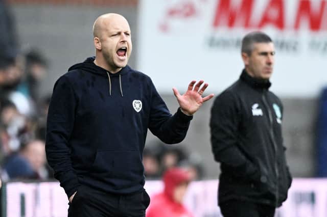 Hearts coach Steven Naismith was frustrated at the of the Edinburgh derby. Pic: SNS