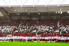 Hearts’ fans before kick-off
