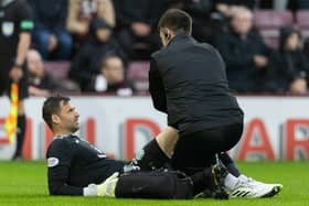 David Marshall receiving injury for cramp against Hearts