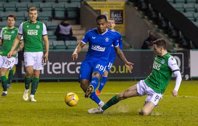 Alfredo Morelos scored in the 51st minute to put Rangers ahead at Easter Road