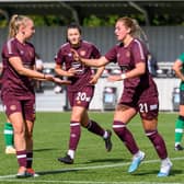 (Left to right) Georgia Timms, Carly Girasoli and Kathleen McGovern have netted a combined 15 times so far this season. Credit: (© ScottishPower Womens Premier League | Malcolm Mackenzie)