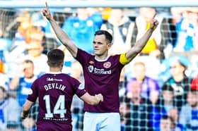 Lawrence Shankland scored on Hearts' last visit to Ibrox. Pic: SNS
