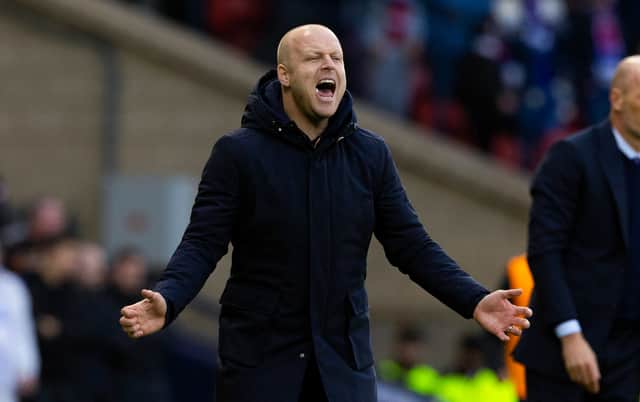 Steven Naismith reacts as Hearts lose to Rangers in Viaplay Cup semi-final