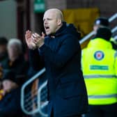 Steven Naismith applauds his players during 2-1 win over Motherwell