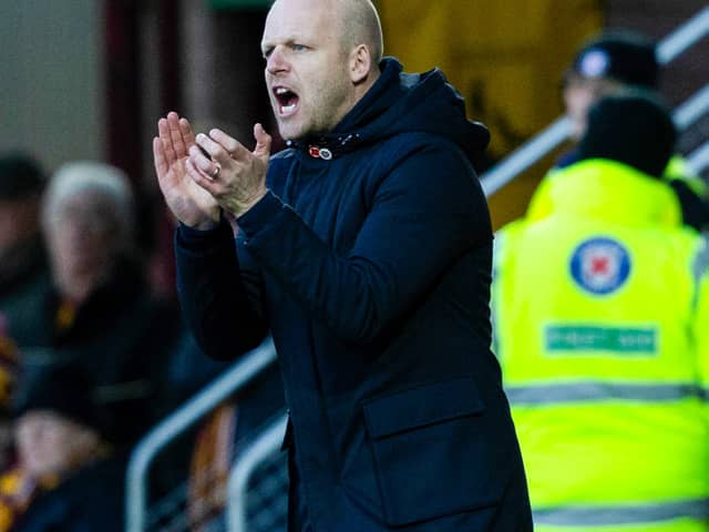 Steven Naismith applauds his players during 2-1 win over Motherwell