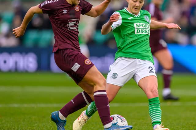 Hibs and Hearts in action at Easter Road