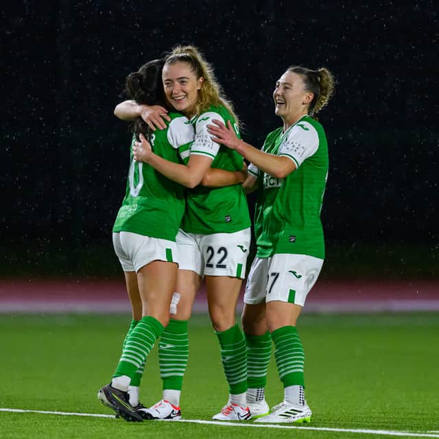 Hibs saw out their first victory at Ainslie Park since 2019. Credit: Malcolm Mackenzie