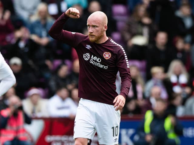 Liam Boyce is back in the Hearts starting line-up and contributing. Pic: SNS