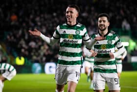 Celtic's David Turnbull celebrates scoring against Motherwell
