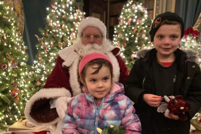 Eddie and Rosanna meet Father Christmas at Warwick Castle
