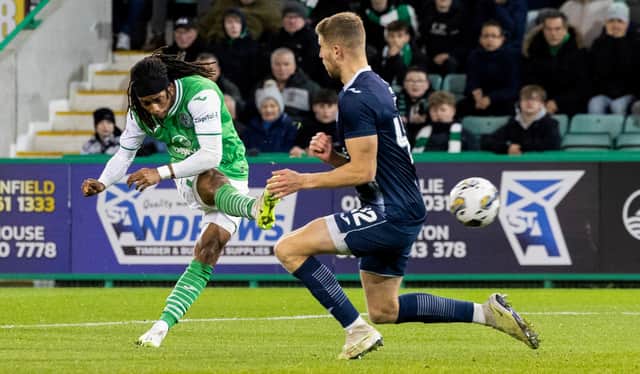 Jair Tavares scored when Hibs hosted County in a 2-2 draw on Halloween.