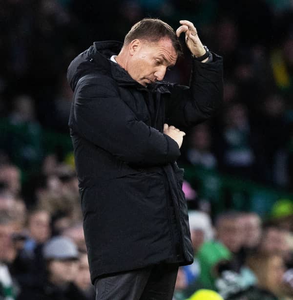 A perplexed Brendan Rodgers watches Celtic lose
