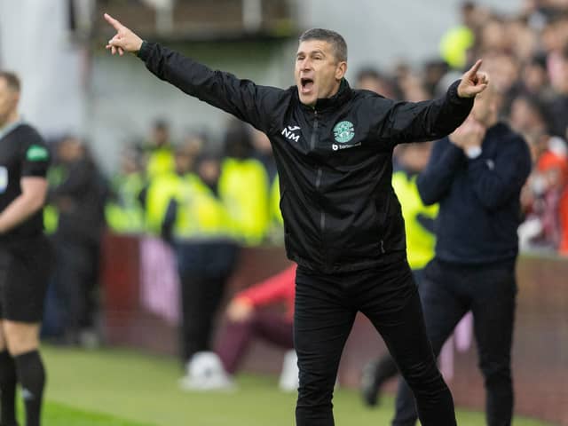 Montgomery on the touchline at Tynecastle during October's 2-2 draw.