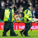 Campbell was stretchered off after collision with team-mate.