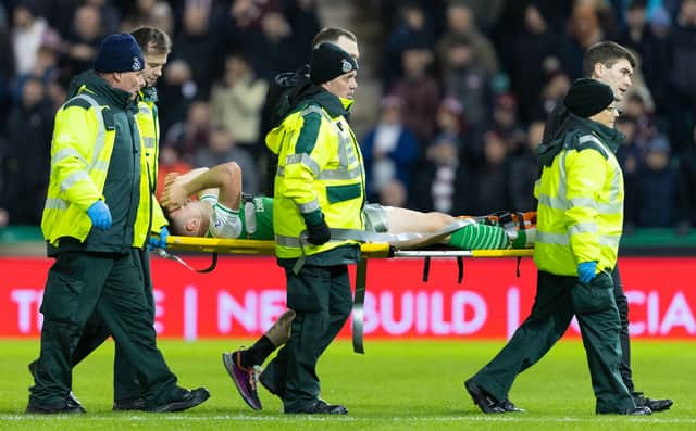 Campbell was stretchered off after collision with team-mate.