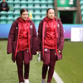 Jessica Husband (left) alongside Erin Husband (right) have both risen quickly through the ranks at Hearts. Credit: Hearts Women