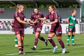 Kathleen McGovern (right) has found the net 10 times this season for Hearts. Credit: Malcolm Mackenzie 