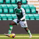 Kanayo Megwa in action for Hibs in 2022 friendly