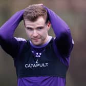 Chris Cadden trains with Hibs in December 2023