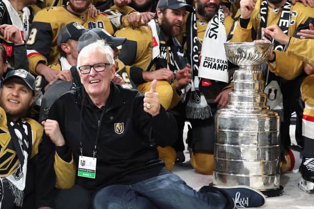 Bill Foley with his Ice Hockey team, the Las Vegas Golden Knights
