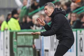 Hibs boss Nick Montgomery pushes his squad on