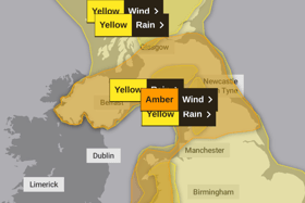 An amber weather warning has been issued as Storm Isha hits the UK